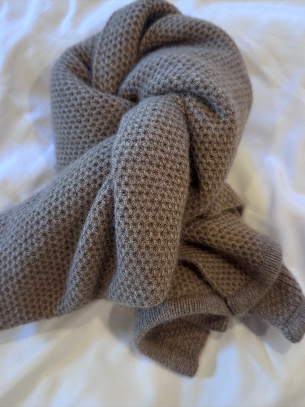 Cashmere Portolano Taupe Scarf Cozy Quiet Luxury Old Money